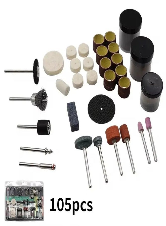 VELTRIX - 105 Pcs Rotary Tool Accessories Set | Fits Dremel & Other Rotary Tools, 1/8" Shank | Grinding, Sanding, Polishing, Cutting, Engraving, DIY Woodworking & Craft Drill Kit - Image 4